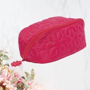 Benefit Hot Pink Pink Quilted Floral Cosmetic Case